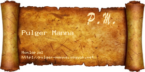 Pulger Manna névjegykártya